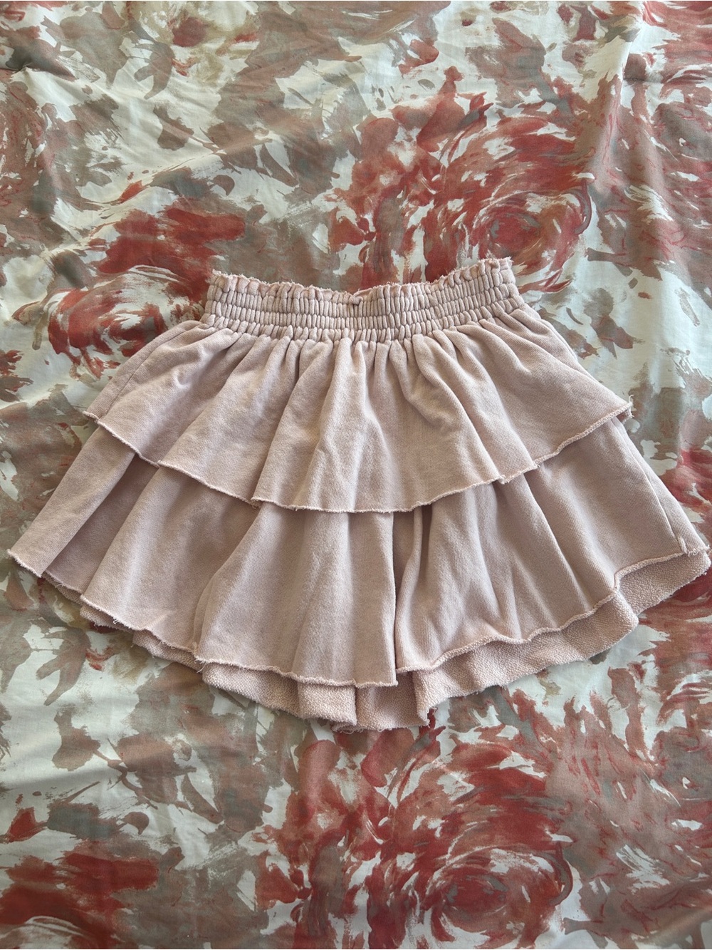 aerie Dusty Pink Ruffle Mini Skirt